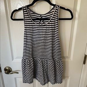 Black & White Peplum Tank | Size Large